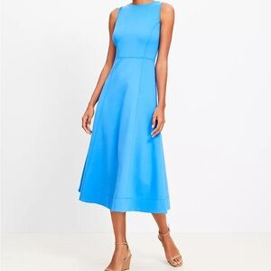 Loft blue sleeveless midi dress